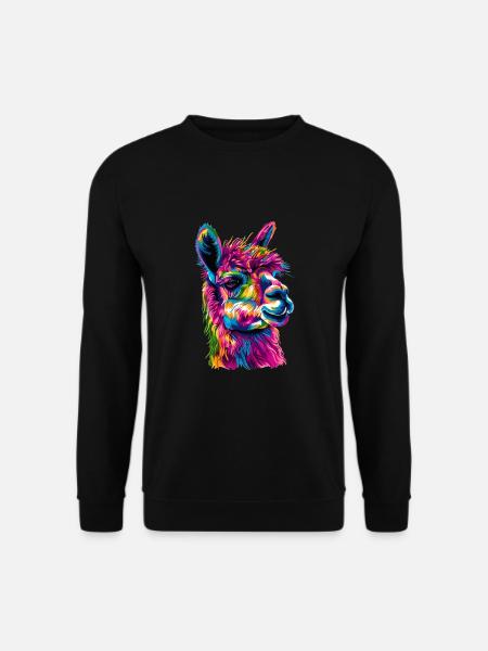 Alpaka Lama für Alpakaliebhaber - Unisex Pullover - Schwarz