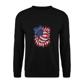Volleyball USA Amerika - Unisex Pullover - Schwarz - Vorne - Alina (178cm) & Michal (187cm)