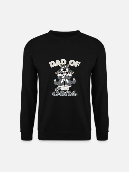 Starker Wolf mit Wolfs Kind für einen Papa - Unisex Pullover - Schwarz