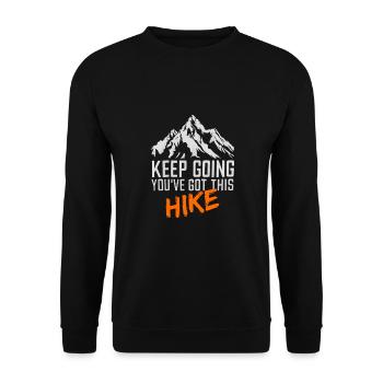 Keep Going You've Got This Hike für einen - Unisex Pullover - Schwarz - Vorne - Alina (178cm) & Michal (187cm)