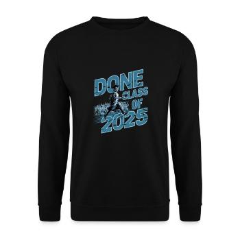 Schule Studuim Abschlussfeier Bestanden 2025 - Unisex Pullover - Schwarz - Vorne - Alina (178cm) & Michal (187cm)