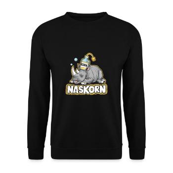 Naskorn Nashorn mit Korn - Unisex Pullover - Schwarz - Vorne - Alina (178cm) & Michal (187cm)