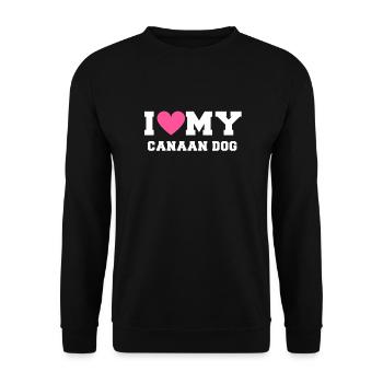 I love my Canaan Dog - Sweat-shirt Unisexe - noir - Devant - Alina (178cm) & Michal (187cm)