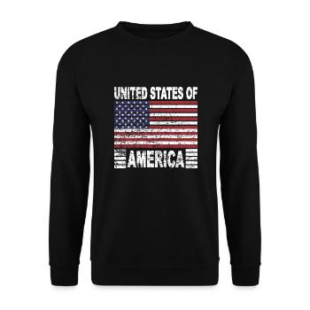USA flag America - Unisex Sweatshirt - black - Front - Alina (178cm) & Michal (187cm)