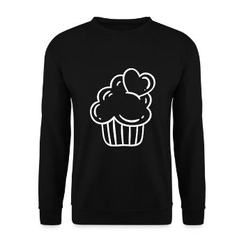 Cupcake gâteau grignotage bonbons coeur - Sweat-shirt Unisexe - noir - Devant - Alina (178cm) & Michal (187cm)