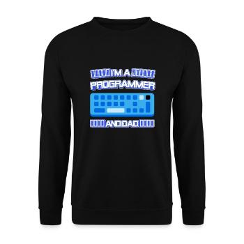 Je suis un programmeur et un clavier 3D papa - Sweat-shirt Unisexe - noir - Devant - Alina (178cm) & Michal (187cm)