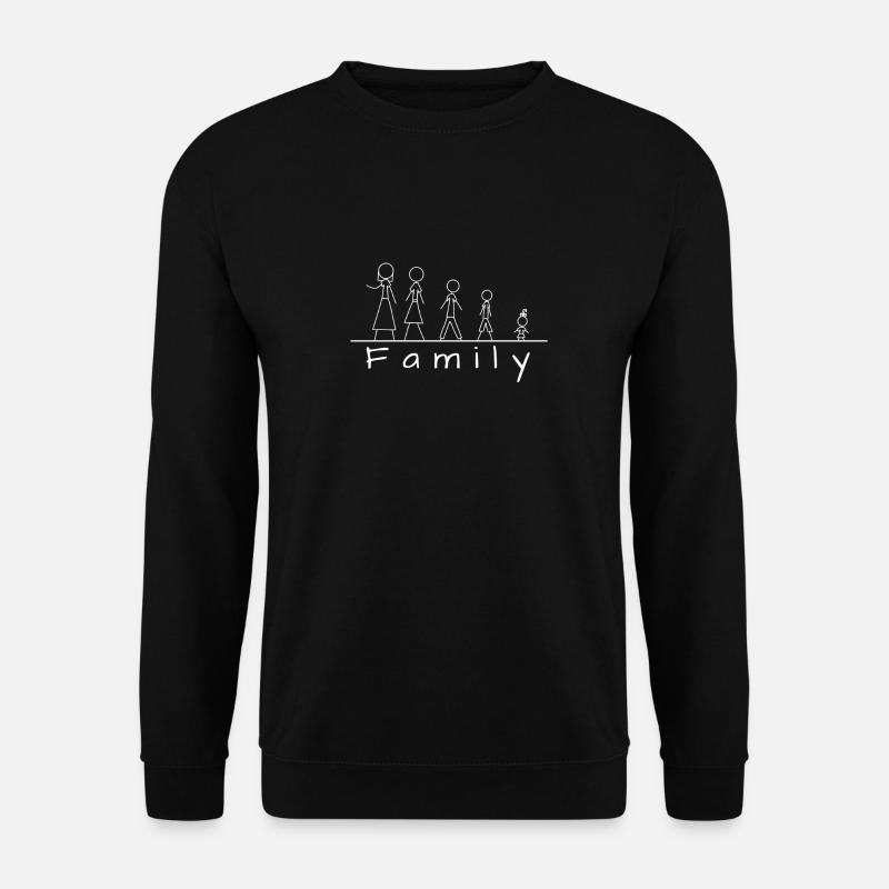 Strichmännchenfamilie - Unisex Pullover - Schwarz