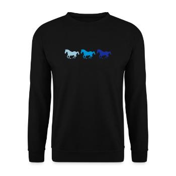 Three horses at gallop - Unisex Sweatshirt - black - Front - Alina (178cm) & Michal (187cm)