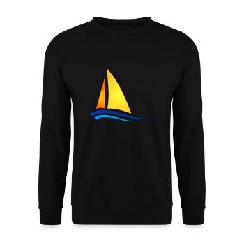 schiff boot kahn uboot segelboot segelschiff yacht - Unisex Pullover - Schwarz - Vorne - Alina (178cm) & Michal (187cm)