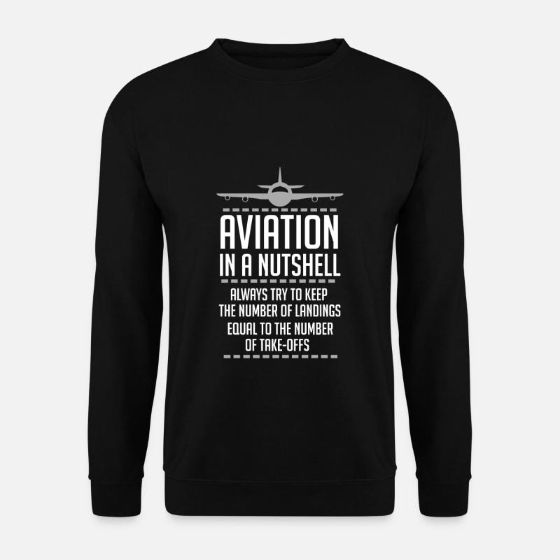 Aviation In A Nutshell Funny ATC Pilot Gift TShirt - Unisex Sweatshirt - black