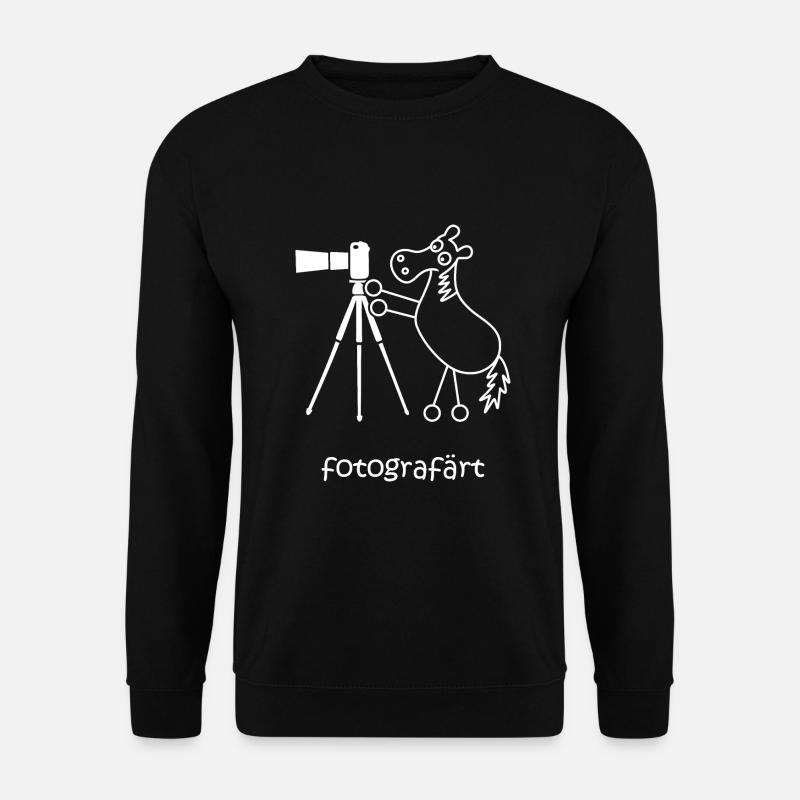fotografärt, färt, Pferd fotografiert, Kamera - Unisex Pullover - Schwarz