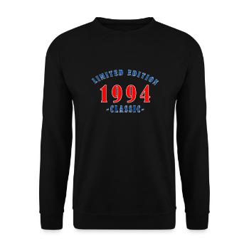 1994 Geburtstag - Unisex Pullover - Schwarz - Vorne - Alina (178cm) & Michal (187cm)