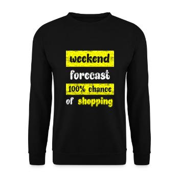 prévisions week-end 100% de chances de faire du shopping - Sweat-shirt Unisexe - noir - Devant - Alina (178cm) & Michal (187cm)