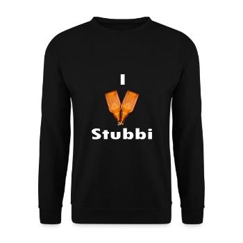 I Love Stubbi Bier Herz Trinker Alkohol - Unisex Pullover - Schwarz - Vorne - Alina (178cm) & Michal (187cm)