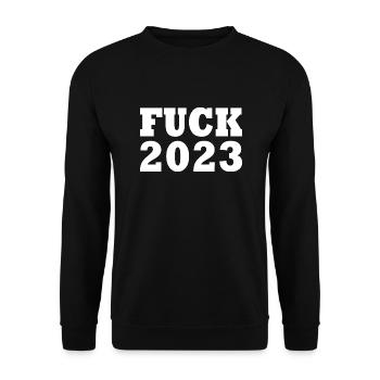 Fuck 2023 - Unisex Pullover - Schwarz - Vorne - Alina (178cm) & Michal (187cm)