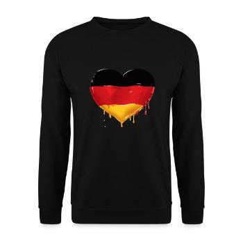 GERMANY HEART GERMANY FLAG GERMANY - Unisex Sweatshirt - black - Front - Alina (178cm) & Michal (187cm)