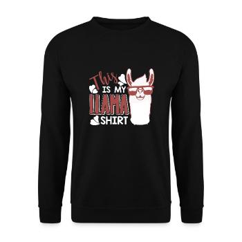 Llama This Is My Llamas - Unisex Sweatshirt - black - Front - Alina (178cm) & Michal (187cm)