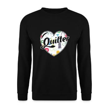 Quilter Full Heart - Unisex Sweatshirt - black - Front - Alina (178cm) & Michal (187cm)