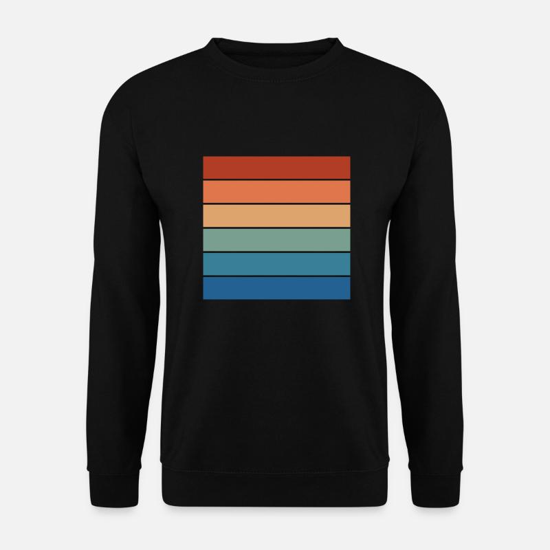 Retro Rainbow Rectangle Background Motif - Unisex Sweatshirt - black