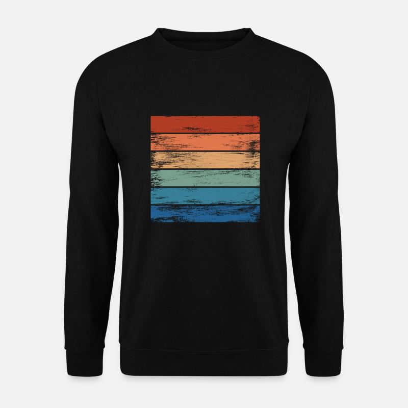 Retro Rainbow Distressed Background Motif - Unisex Sweatshirt - black