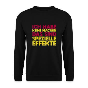 Ich Habe Keine Macken Das Sind Spezielle... - Unisex Pullover - Schwarz - Vorne - Alina (178cm) & Michal (187cm)