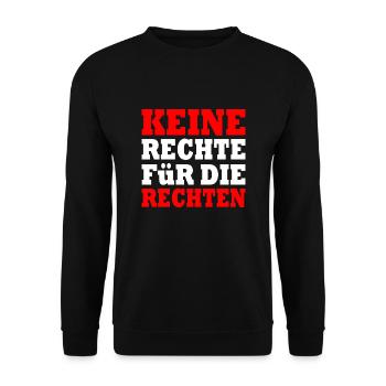 keine rechte für die rechten - Unisex Pullover - Schwarz - Vorne - Alina (178cm) & Michal (187cm)