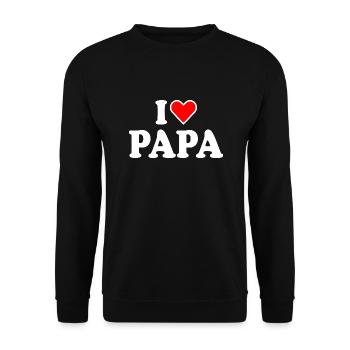 I love papa - Sweat-shirt Unisexe - noir - Devant - Alina (178cm) & Michal (187cm)