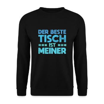 Der Beste Tisch Ist Meiner - Unisex Pullover - Schwarz - Vorne - Alina (178cm) & Michal (187cm)