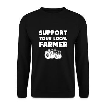 Support Your Local Farmer Landwirtschaft - Unisex Pullover - Schwarz - Vorne - Alina (178cm) & Michal (187cm)