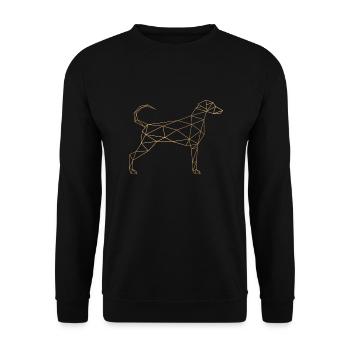 Doberman Géométrique - Doberman Géométrique Or - Sweat-shirt Unisexe - noir - Devant - Alina (178cm) & Michal (187cm)