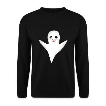 Kawaii Ghost Ghosts Halloween Halloween Costume - Unisex Sweatshirt - black - Front - Alina (178cm) & Michal (187cm)