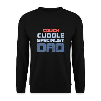The Couch Cuddle Specialist Dad - Unisex Sweatshirt - black - Front - Alina (178cm) & Michal (187cm)