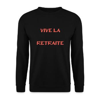 RETIREMENT. RETIREMENT. RETIRED. RETIREMENT - Unisex Sweatshirt - black - Front - Alina (178cm) & Michal (187cm)