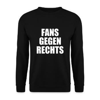 fans gegen rechts - Unisex Pullover - Schwarz - Vorne - Alina (178cm) & Michal (187cm)