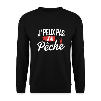 J'peux Pas, J'ai Pêche - Sweat-shirt Unisexe - noir - Devant - Alina (178cm) & Michal (187cm)