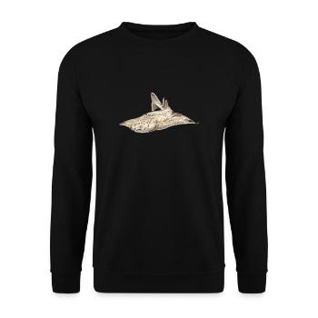 Angelote - Angel shark - Shark - Requin ange - Unisex Sweatshirt - black - Front - Alina (178cm) & Michal (187cm)