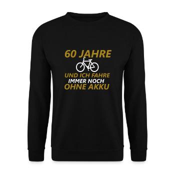 60. Geburtstag - Unisex Pullover - Schwarz - Vorne - Alina (178cm) & Michal (187cm)