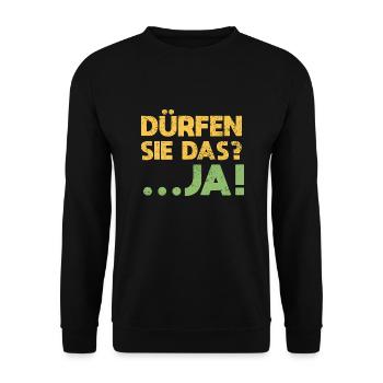 Dürfen Sie Das? ...Ja! - Unisex Pullover - Schwarz - Vorne - Alina (178cm) & Michal (187cm)