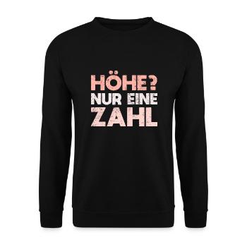 Höhe? Nur Eine Zahl - Unisex Pullover - Schwarz - Vorne - Alina (178cm) & Michal (187cm)