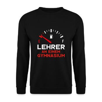 GYMNASIALLEHRER LUSTIG LEHRER GYMNASIUM - Unisex Pullover - Schwarz - Vorne - Alina (178cm) & Michal (187cm)