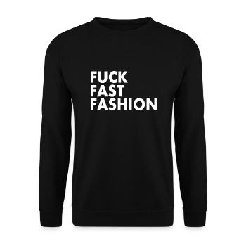 Fuck fast fashion - Sweat-shirt Unisexe - noir - Devant - Alina (178cm) & Michal (187cm)