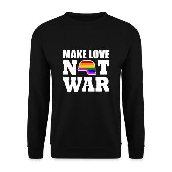 Make love not war - Sweat-shirt Unisexe - noir - Devant - Alina (178cm) & Michal (187cm)