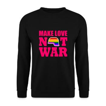 Make love not war - Unisex Sweatshirt - black - Front - Alina (178cm) & Michal (187cm)