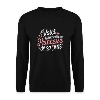 27 Year Old Princess - Unisex Sweatshirt - black - Front - Alina (178cm) & Michal (187cm)