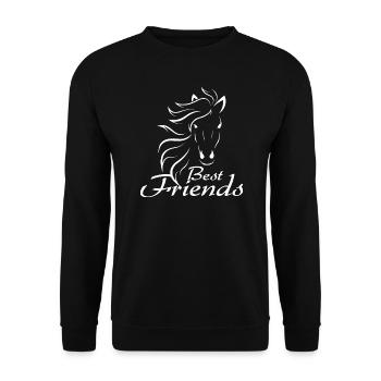cheval - Sweat-shirt Unisexe - noir - Devant - Alina (178cm) & Michal (187cm)