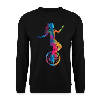 Unicycle Unicyclist Unicycling Unicycling - Unisex Sweatshirt - black - Front - Alina (178cm) & Michal (187cm)