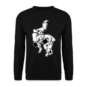 T-Shirt Judo Waza - Idée cadeau Judoka Cool - Sweat-shirt Unisexe - noir - Devant - Alina (178cm) & Michal (187cm)