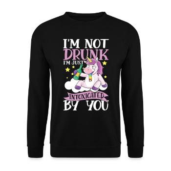 I'm Not Drunk I'm Just Intoxicated By You - Unisex Pullover - Schwarz - Vorne - Alina (178cm) & Michal (187cm)
