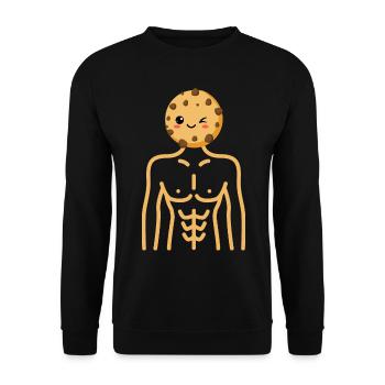 Mi homme mi biscuit - Sweat-shirt Unisexe - noir - Devant - Alina (178cm) & Michal (187cm)
