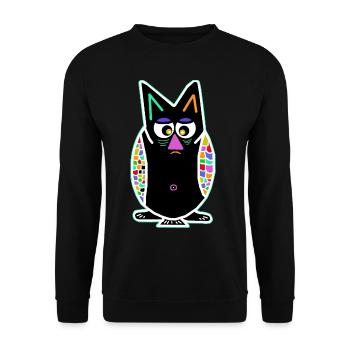 Owl Owls33 Nocturnal Bird Kids Baby Birds - Unisex Sweatshirt - black - Front - Alina (178cm) & Michal (187cm)